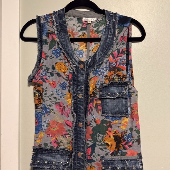 Adore Unique Floral Patterned Denim combo dress - Small - Picture 3 of 6